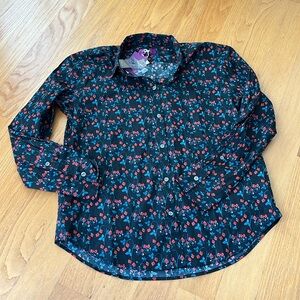 J Crew x Liberty garçon classic Tana Lawn Size 8 Strawberry Fields Black NWT